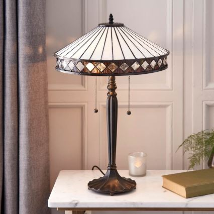 Endon 70935 - Lampa stołowa Tiffany FARGO 2xE27/60W/230V śr. 41,5 cm