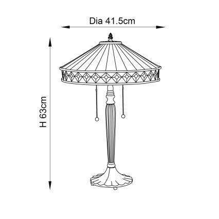Endon 70935 - Lampa stołowa Tiffany FARGO 2xE27/60W/230V śr. 41,5 cm