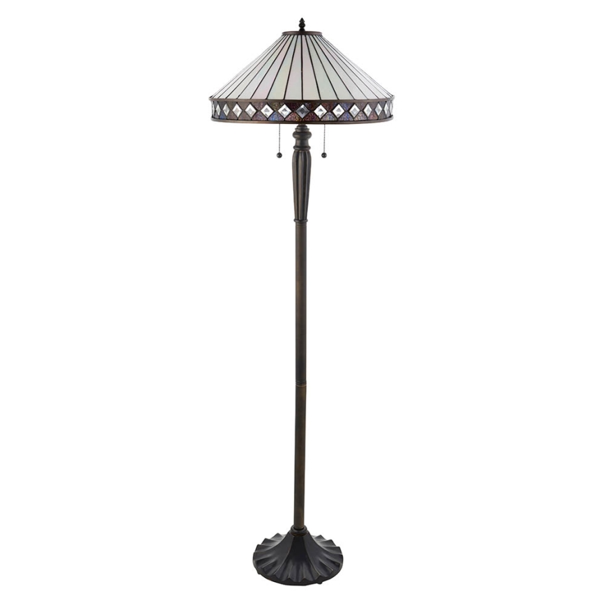 Endon 70936 - Lampa stojąca Tiffany FARGO 2xE27/60W/230V średnica 50 cm