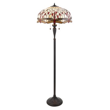 Endon 70940 - Lampa stojąca Tiffany DRAGONFLY 2xE27/60W/230V śr. 50 cm