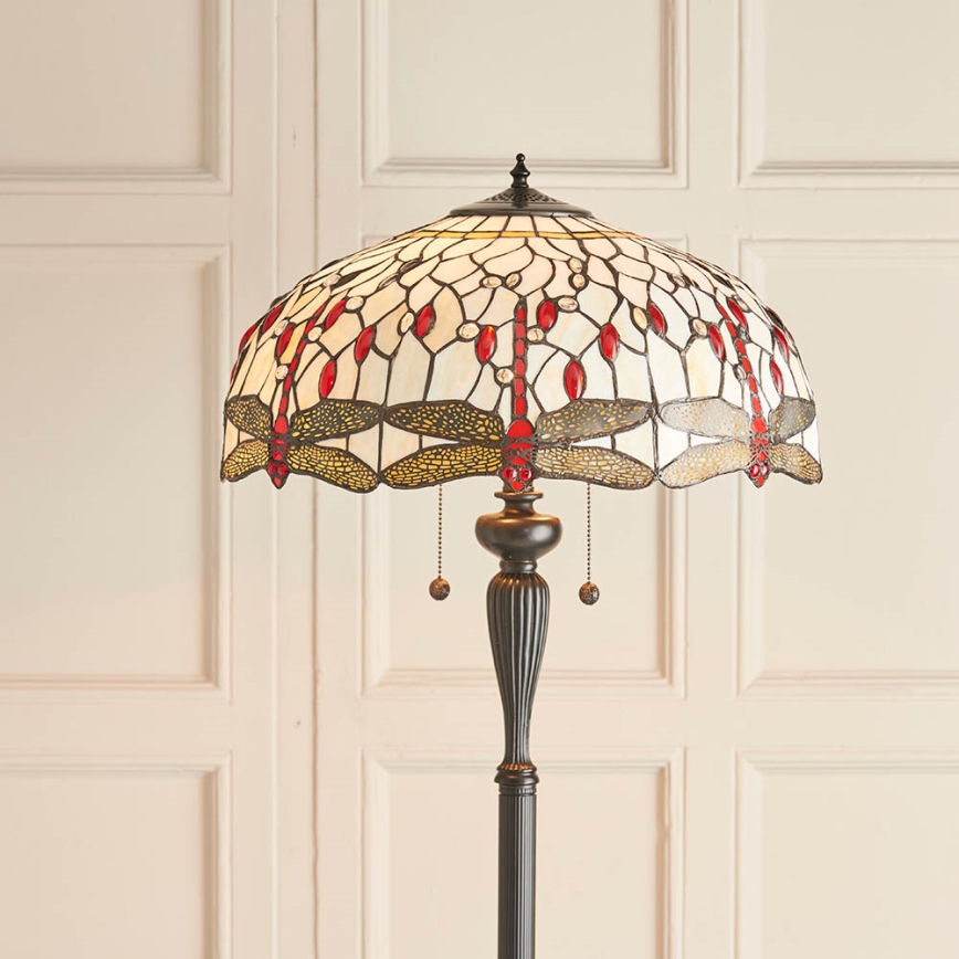 Endon 70940 - Lampa stojąca Tiffany DRAGONFLY 2xE27/60W/230V śr. 50 cm