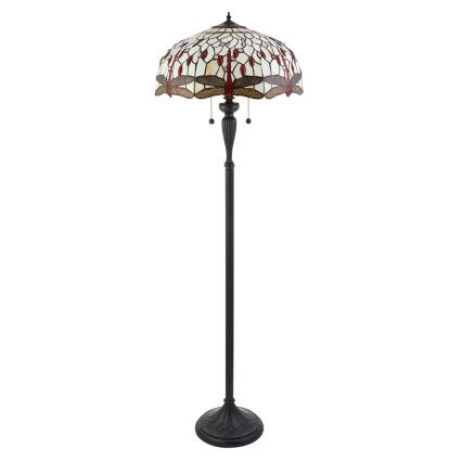 Endon 70940 - Lampa stojąca Tiffany DRAGONFLY 2xE27/60W/230V śr. 50 cm
