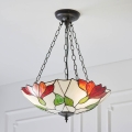 Endon 70946 - Żyrandol Tiffany BOTANICA na łańcuchu 3xE27/60W/230V śr. 45 cm