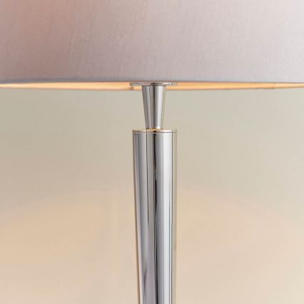 Endon 72175 - Lampa stołowa z portem USB SYON 1xE14/40W/230V chrom błyszczący/beżowy