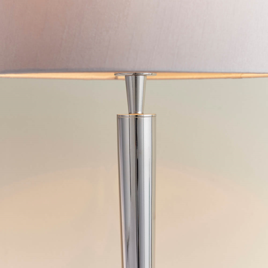 Endon 72175 - Lampa stołowa z portem USB SYON 1xE14/40W/230V chrom błyszczący/beżowy