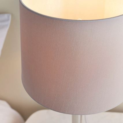 Endon 72175 - Lampa stołowa z portem USB SYON 1xE14/40W/230V chrom błyszczący/beżowy