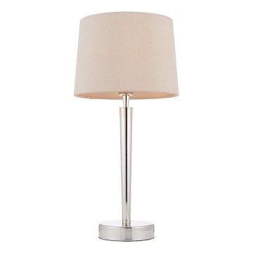 Endon 72175 - Lampa stołowa z portem USB SYON 1xE14/40W/230V chrom błyszczący/beżowy