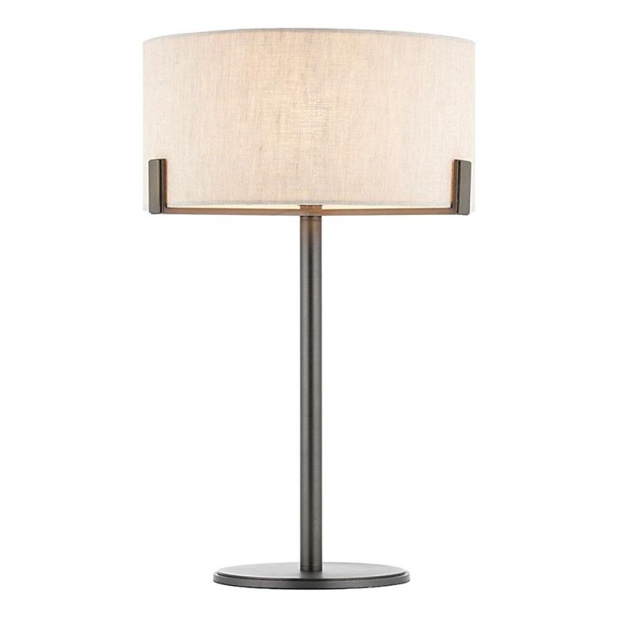 Endon 72631 - Lampa stołowa HAYFIELD 1xE27/40W/230V brązowa/szara