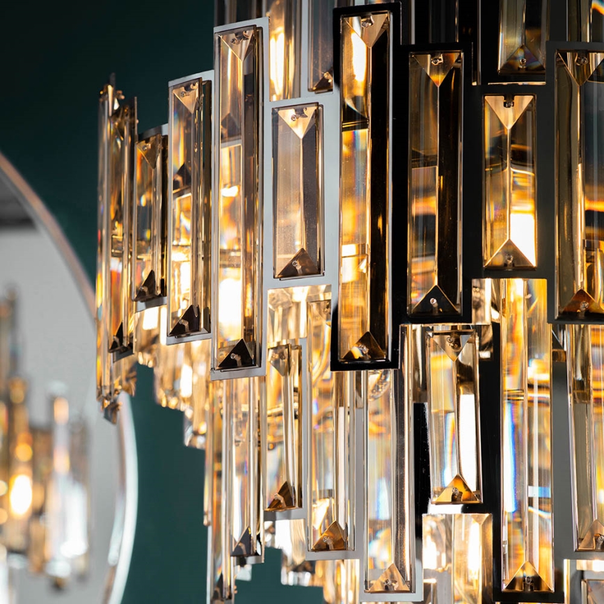 Endon 72744 - Kryształowy żyrandol na łańcuchu VIVIANA 12xE14/40W/230V chrom błyszczący/dymiony