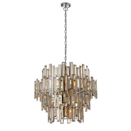 Endon 72746 - Żyrandol kryształowy na łańcuchu VIVIANA 15xE14/40W/230V chrom błyszczący/dymiony