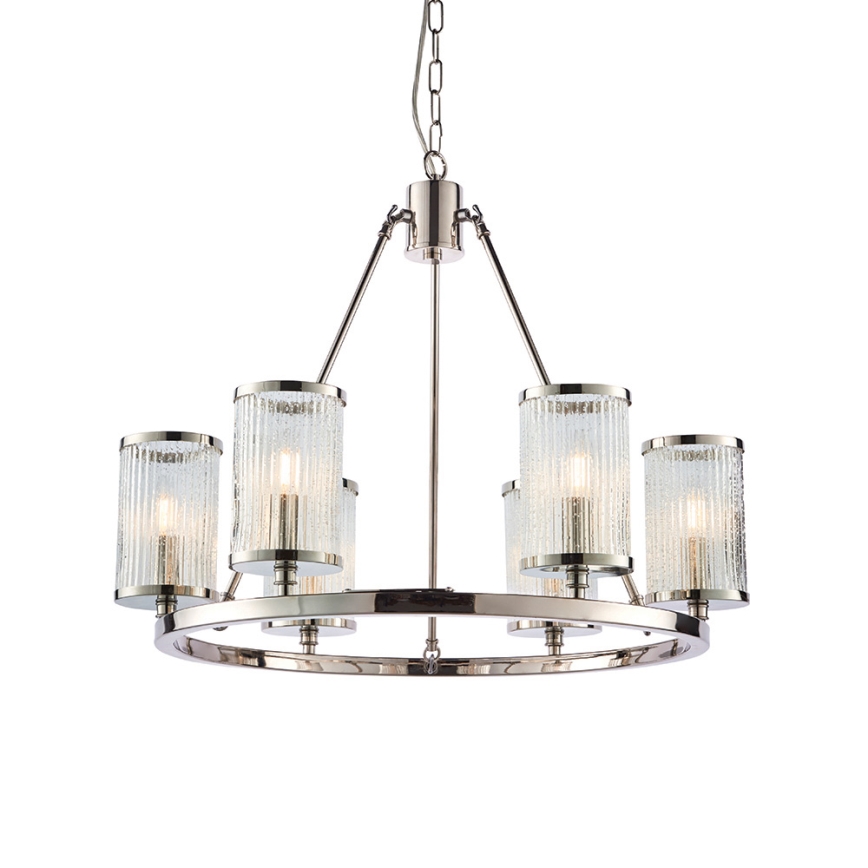 Endon 74128 - Żyrandol na łańcuchu EASTON 6xE14/6W/230V chrom błyszczący