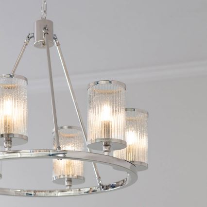 Endon 74128 - Żyrandol na łańcuchu EASTON 6xE14/6W/230V chrom błyszczący