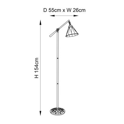 Endon 74355 - Lampa stojąca Tiffany DARK STAR 1xE14/40W/230V