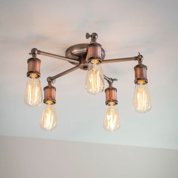 Endon 76336 - Oprawa punktowa HAL 5xE27/40W/230V matowy chrom/miedziany