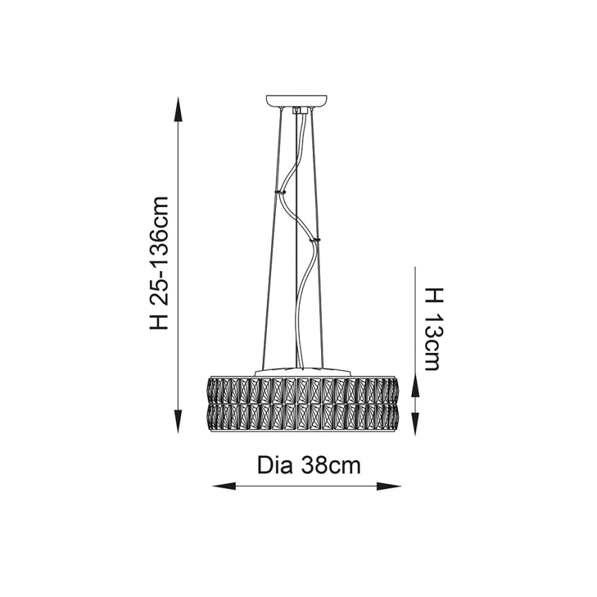 Endon 76513 - Lampa wisząca LED VERINA na linkach 5xLED/5W/230V chrom błyszczący