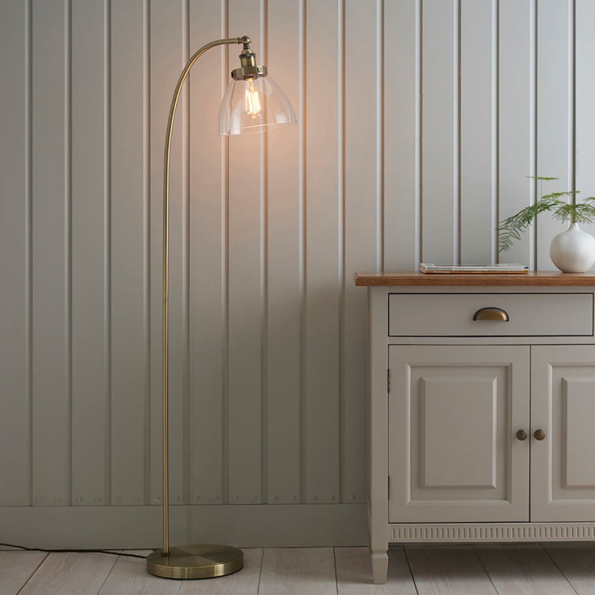 Endon 77860 - Lampa podłogowa HANSEN 1xE27/40W/230V mosiądz