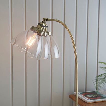 Endon 77860 - Lampa podłogowa HANSEN 1xE27/40W/230V mosiądz