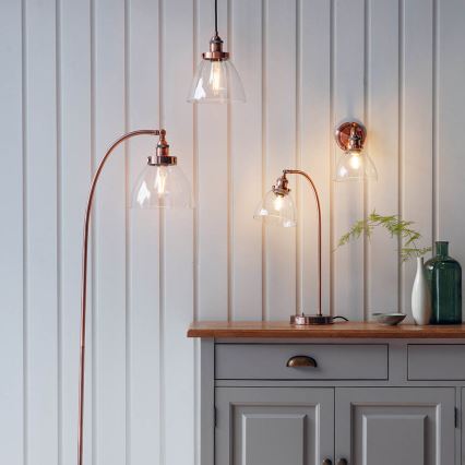 Endon 77861 - Lampa stołowa HANSEN 1xE27/40W/230V miedziany