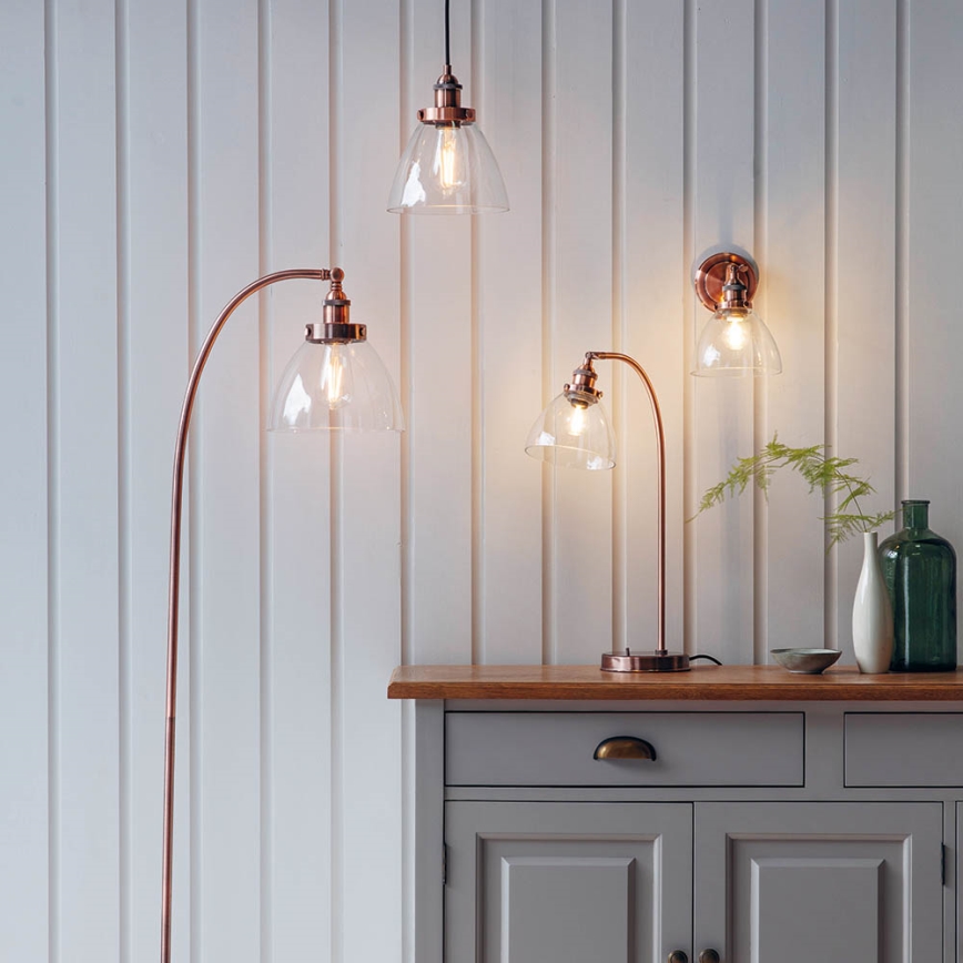 Endon 77861 - Lampa stołowa HANSEN 1xE27/40W/230V miedziany