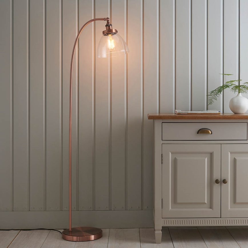 Endon 77862 - Lampa podłogowa HANSEN 1xE27/40W/230V miedziany