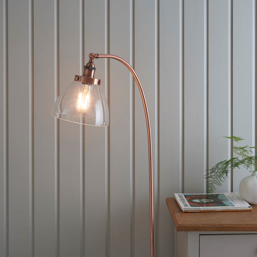 Endon 77862 - Lampa podłogowa HANSEN 1xE27/40W/230V miedziany