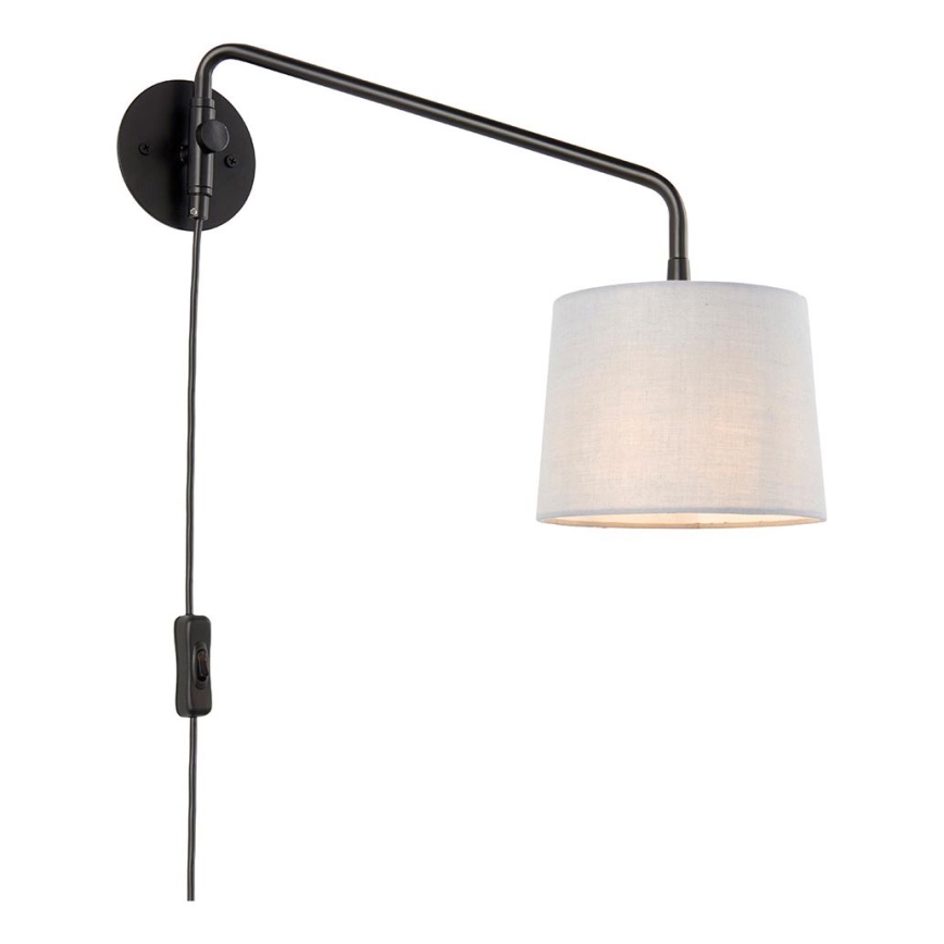 Endon 79500 - Kinkiet CARLSON 1xE14/40W/230V szary/czarny