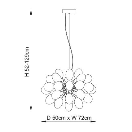 Endon 80124 - Żyrandol na lince INFINITY 8xG9/28W/230V czarny/dym