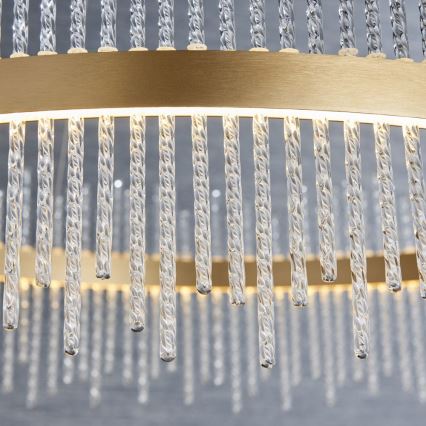 Endon 81908 - Regulowany żyrandol LED na linkach ADRIEL LED/58W/230V 3000K śr. 70 cm złoty/przezroczysty
