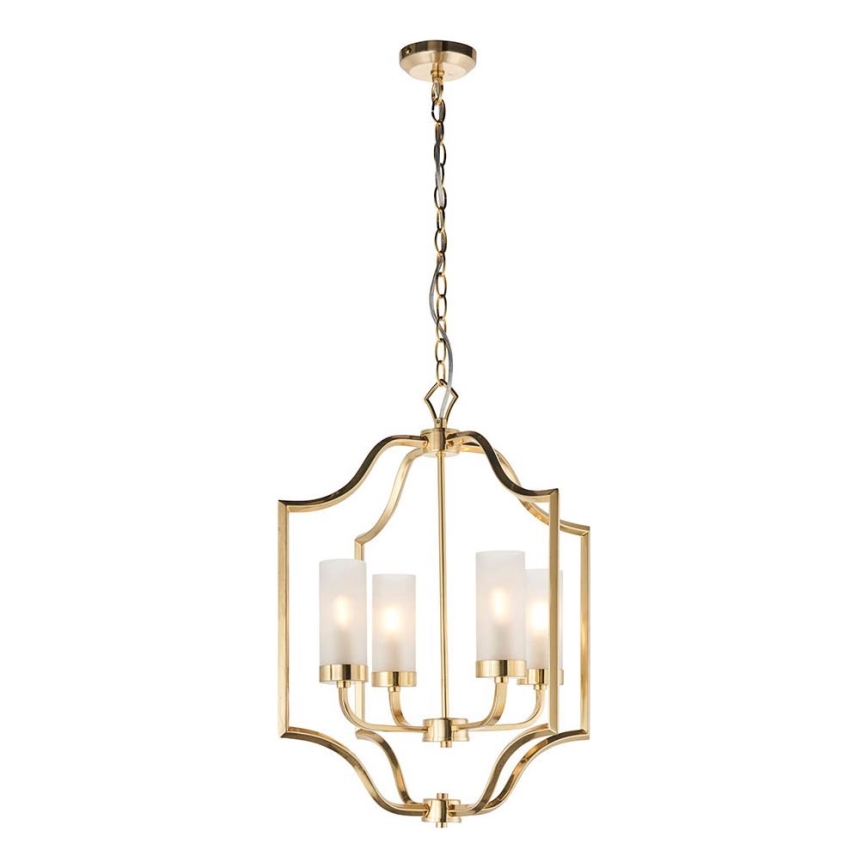 Endon 81914 - Żyrandol na łańcuchu EDREA 4xE14/6W/230V mosiądz