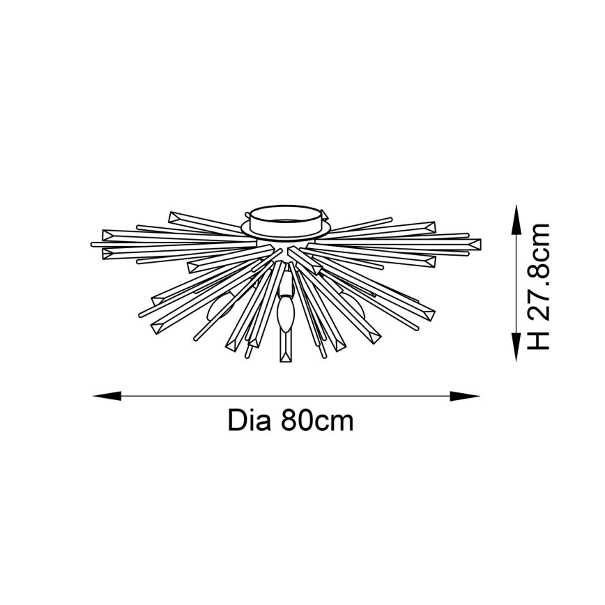 Endon 81937 - Lampa sufitowa 4xE14/40W/230V Ø 80 cm złota