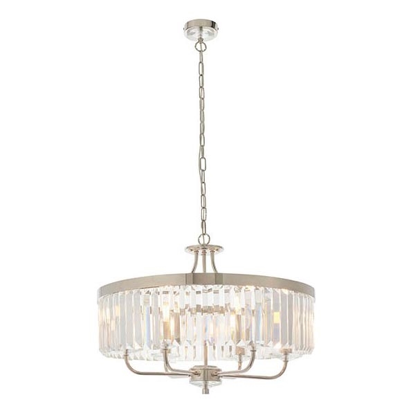 Endon 90263 - Żyrandol na łańcuchu CHESTERFIELD 6xE14/6W/230V średnica 55 cm chrom błyszczący