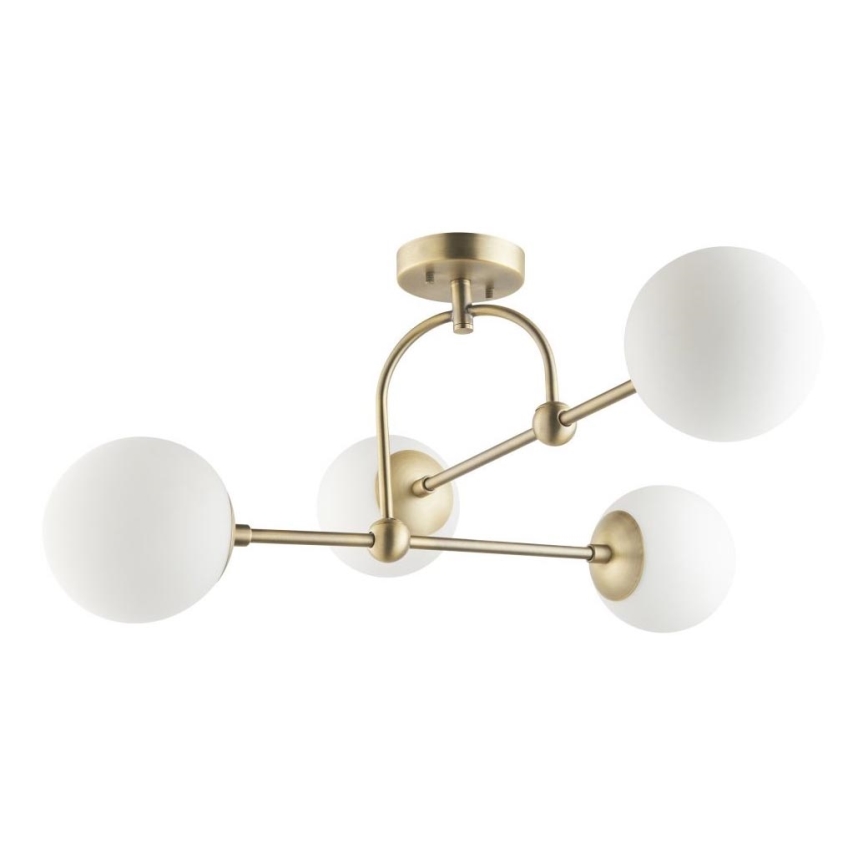 Endon 90843 - Przysufitowy żyrandol ONTARIO 4xE14/7W/230V mosiądz