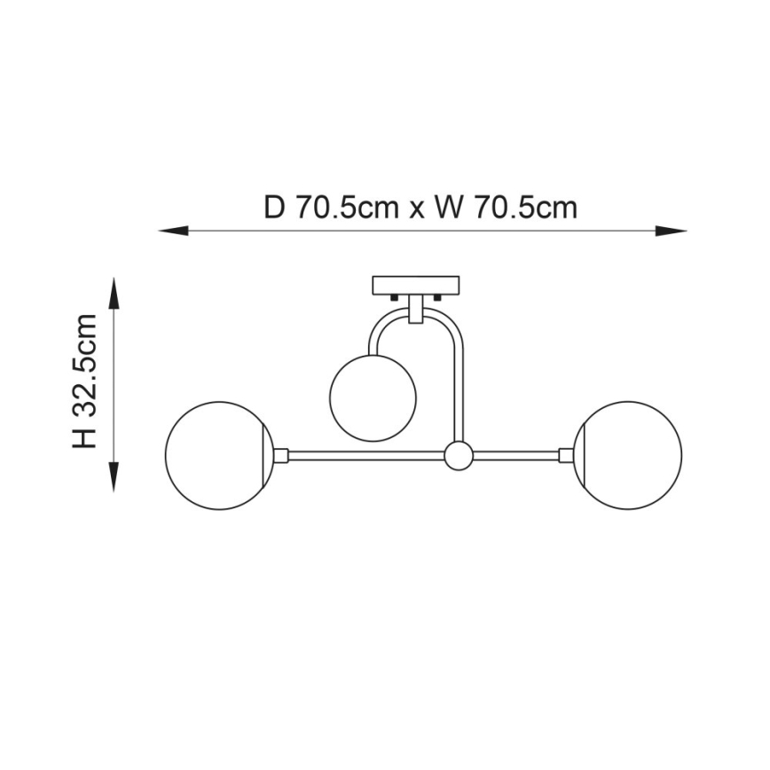 Endon 90843 - Przysufitowy żyrandol ONTARIO 4xE14/7W/230V mosiądz