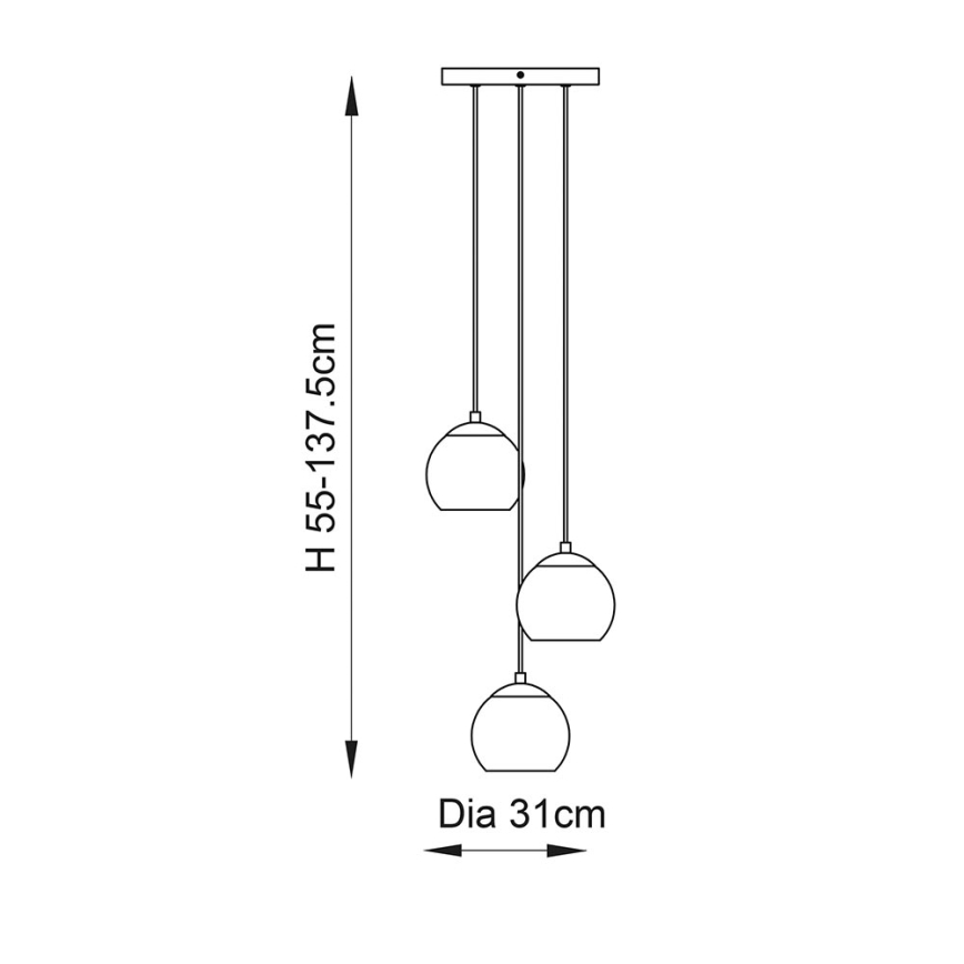 Endon 91971 - Lampa wisząca na lince DIMPLE 3xE14/25W/230V złoty/dymny beż