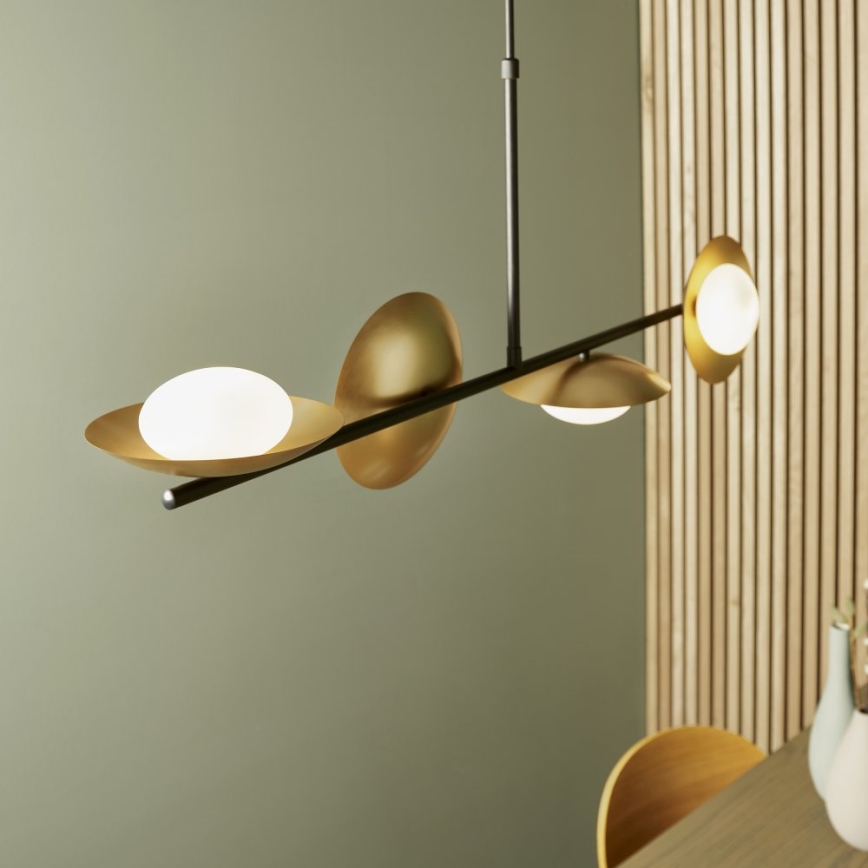 Endon 92036 - Lampa wisząca na lince RUFFLE 4xG9/3W/230V mosiądz/czarny