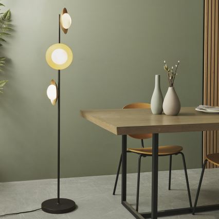 Endon 92039 - Lampa podłogowa RUFFLE 3xG9/3W/230V czarna/złota