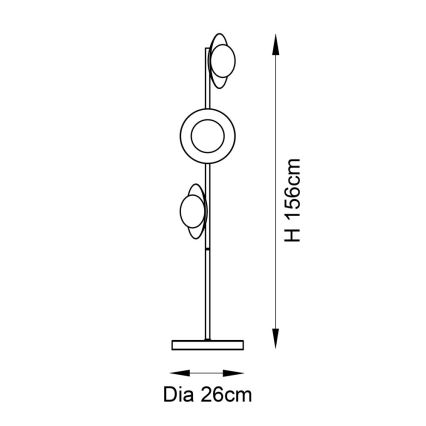 Endon 92039 - Lampa podłogowa RUFFLE 3xG9/3W/230V czarna/złota