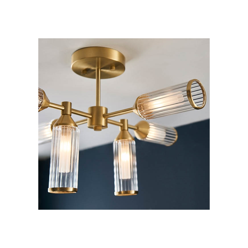 Endon 92213 - Żyrandol na pręcie 6xG9/3W/230V mosiądz