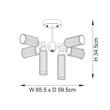 Endon 92213 - Żyrandol na pręcie 6xG9/3W/230V mosiądz