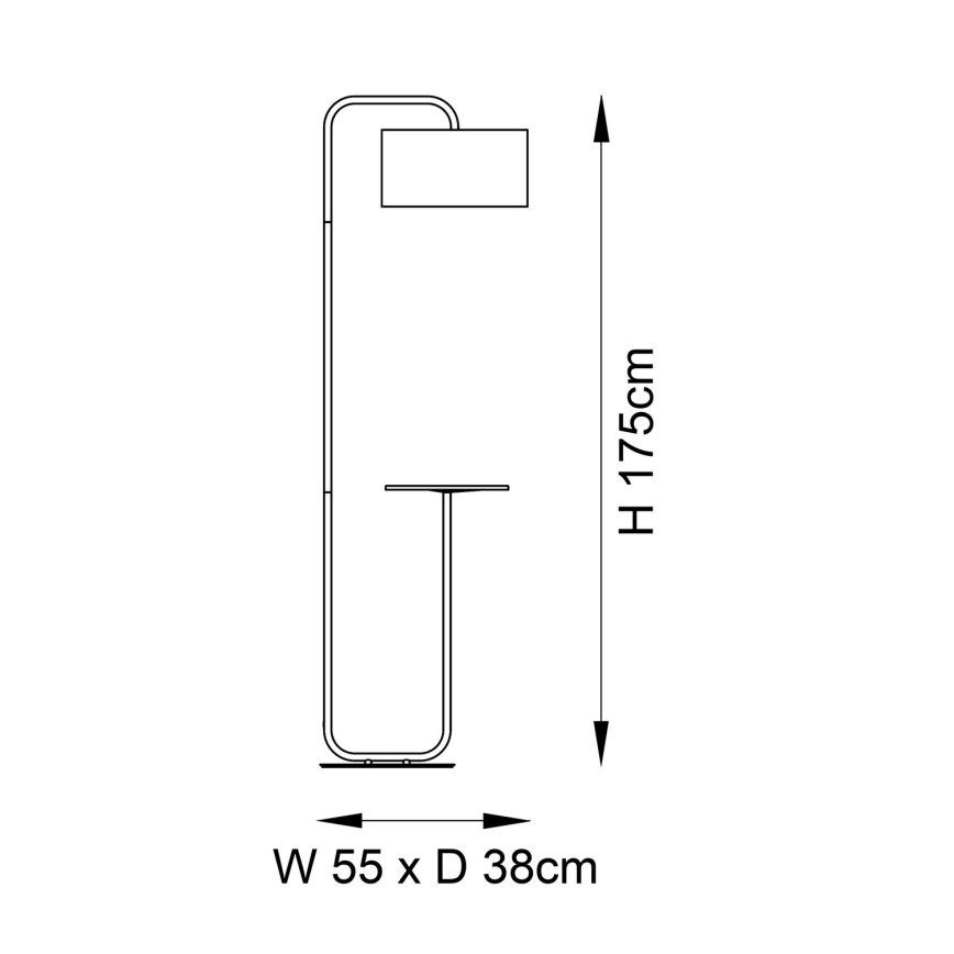 Endon 92301 - Lampa stojąca LANDIS 1xE27/10W/230V czarna