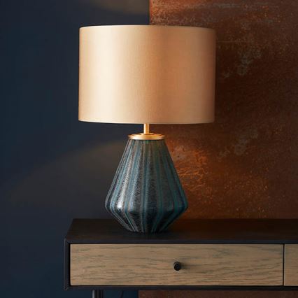 Endon 93059 - Lampa stołowa ALYSSIA 1xE27/10W/230V złota/niebieska