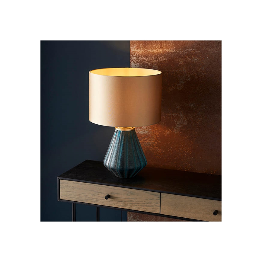 Endon 93059 - Lampa stołowa ALYSSIA 1xE27/10W/230V złota/niebieska