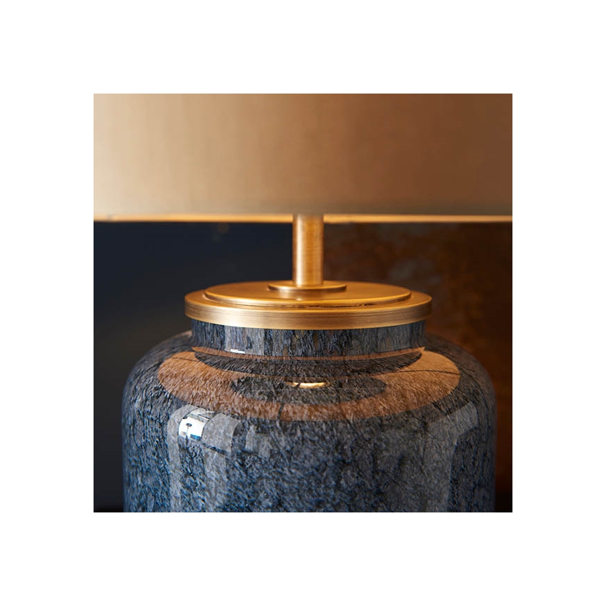 Endon 93067 - Lampa stołowa ZINNIA 1xE27/10W/230V niebieska/złota