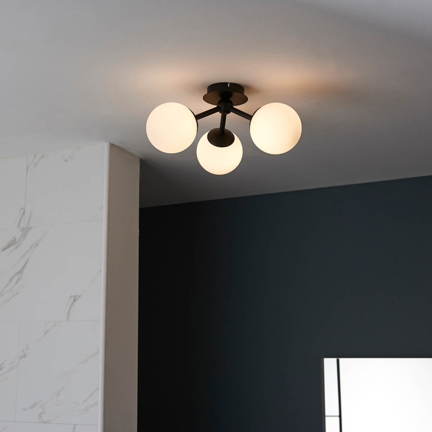 Endon 93489 - Łazienkowy przysufitowy żyrandol FRIO 3xG9/3W/230V IP44 czarny