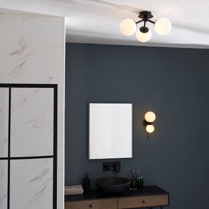 Endon 93489 - Łazienkowy przysufitowy żyrandol FRIO 3xG9/3W/230V IP44 czarny