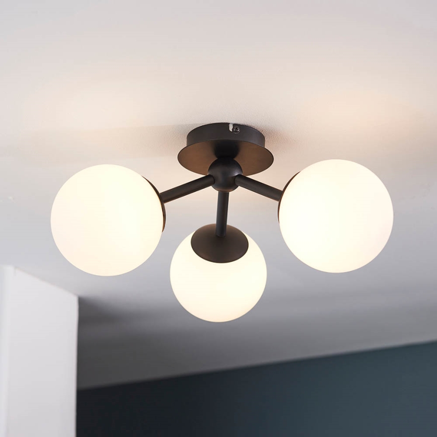 Endon 93489 - Łazienkowy przysufitowy żyrandol FRIO 3xG9/3W/230V IP44 czarny