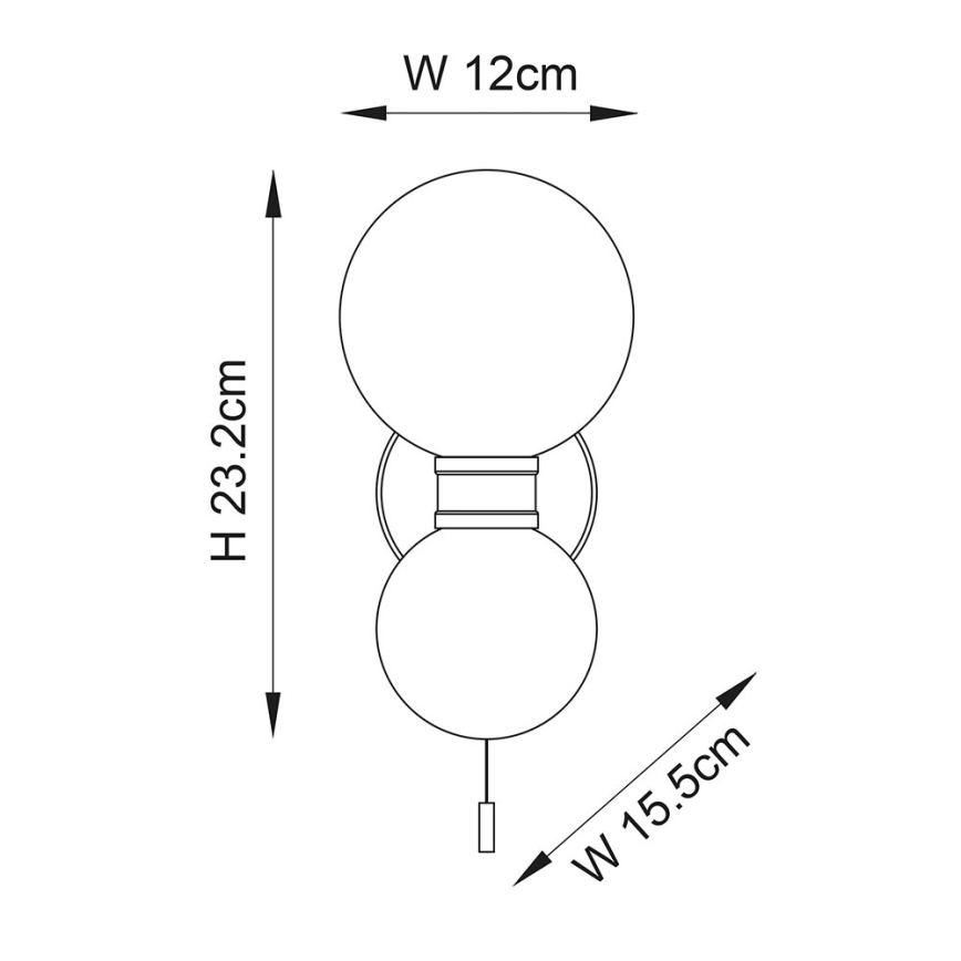 Endon 93523 - Kinkiet łazienkowy PULSA 2x G9/3W/230V IP44 czarny/biały
