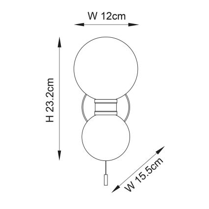 Endon 93523 - Kinkiet łazienkowy PULSA 2xG9/3W/230V IP44 czarny