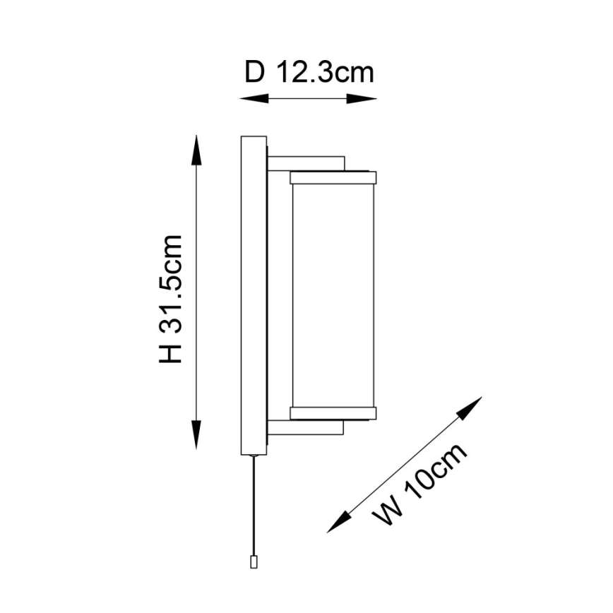 Endon 94074 - Kinkiet łazienkowy TAYLOR 1xE27/10W/230V IP44 chrom błyszczący
