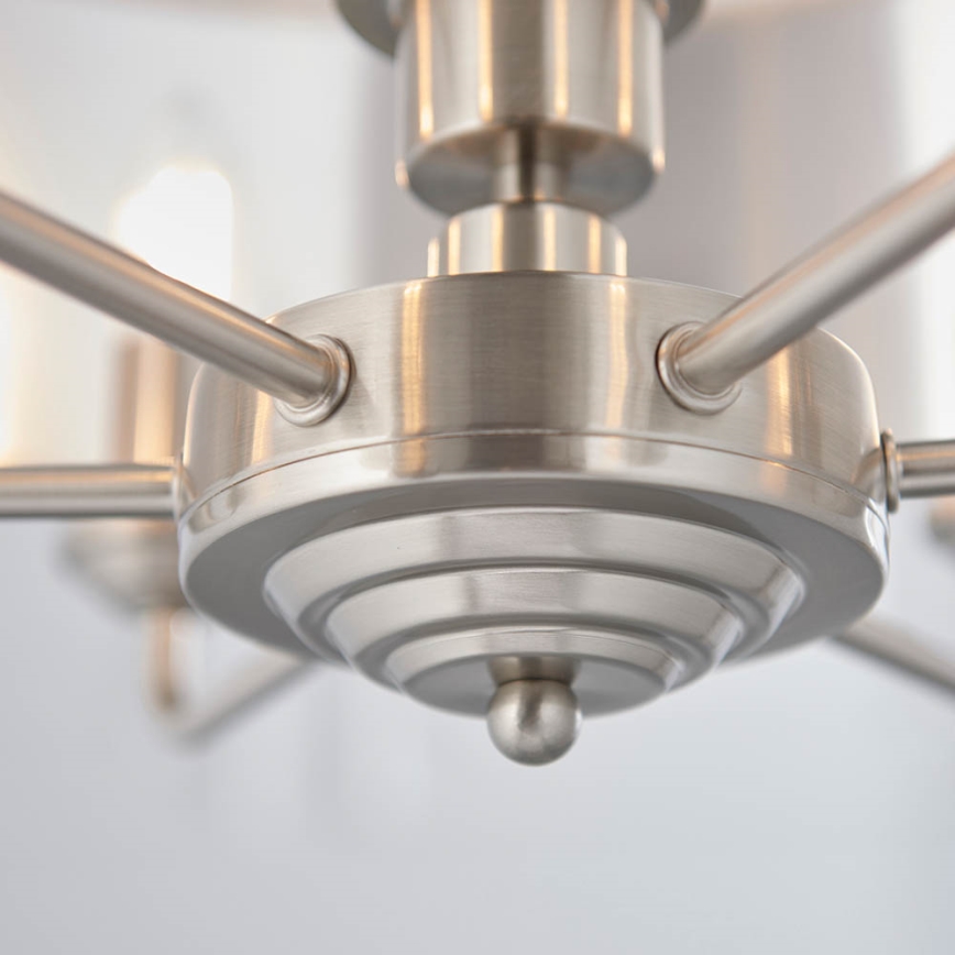 Endon 94357 - Żyrandol na łańcuchu HIGHCLERE 6xE14/40W/230V, śr. 55 cm, beżowy/matowy chrom